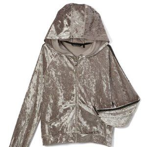 Nowadays X Skai Jackson Silver Velvet Zip-Up Hoodie Size S